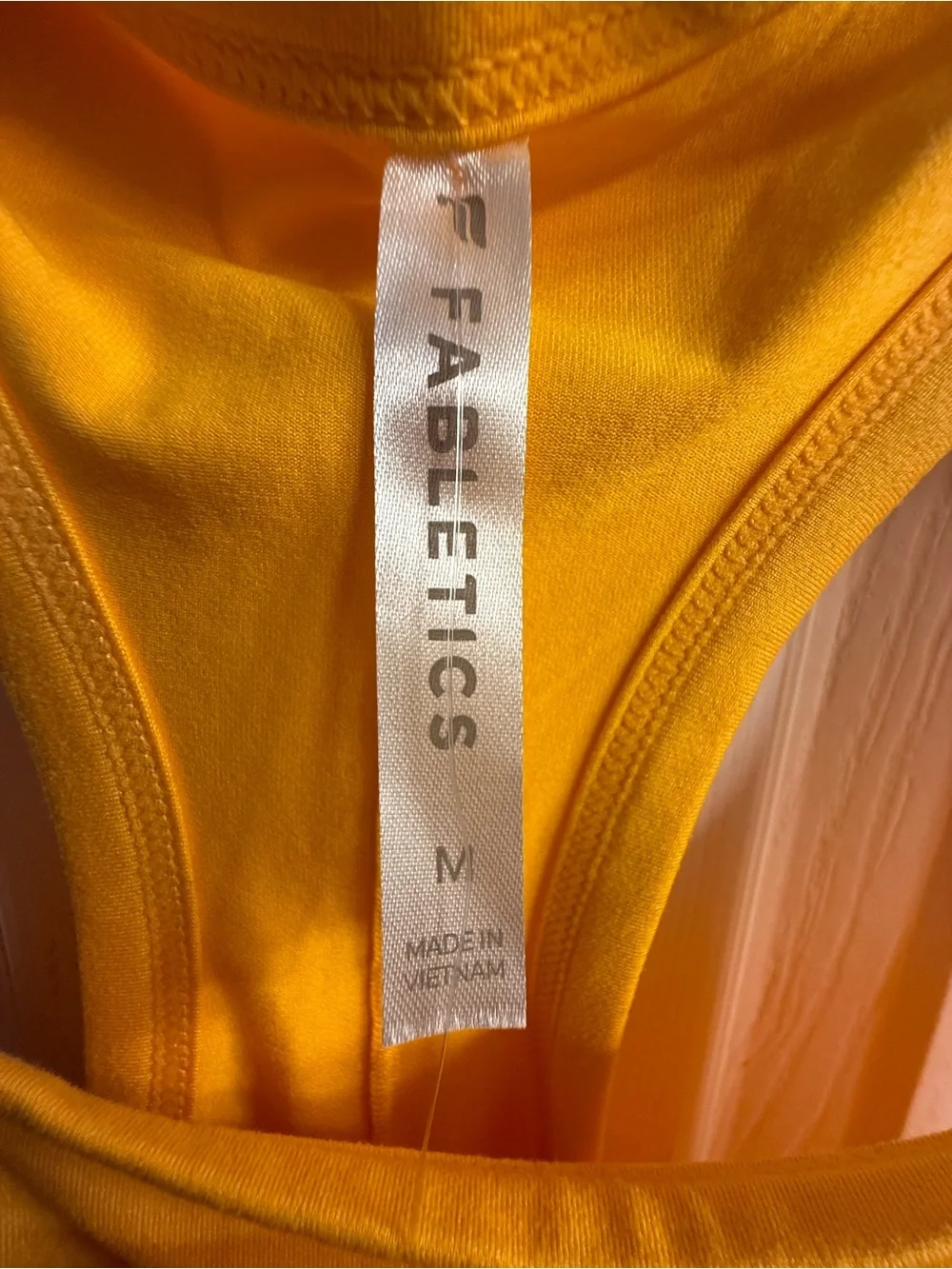NWT Fabletics Women's Yellow Phoenix Racerback Tank Top size medium